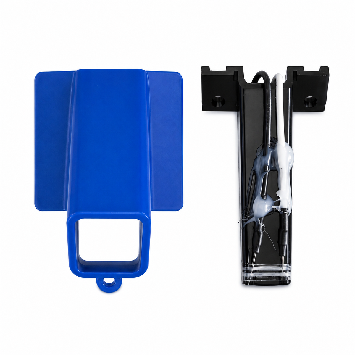 Blue DF54 V4 exit chute with black inner chute - Grind Logic