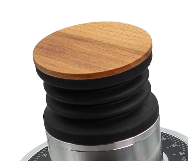 Wooden lid and rubber bellows on DF54 Coffee Grinder 