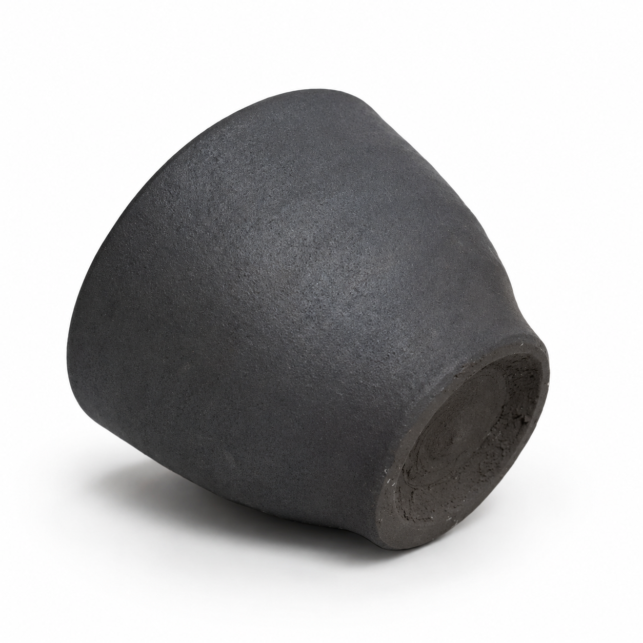 Hechimon shigaraki cup - side view - kiln black 200ml
