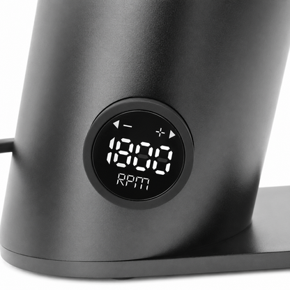 Black DF64V V3 variable-speed single-dose coffee grinder with bellows and dosing cup - Grind Logic
