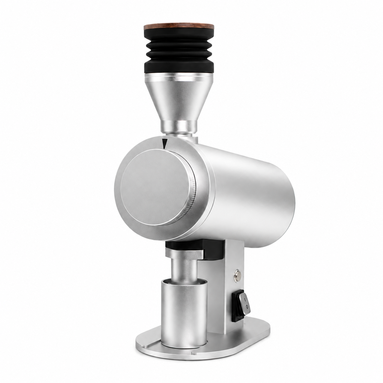 Silver DF83V variable-speed coffee grinder with bellows hopper and dosing cup – Grind Logic